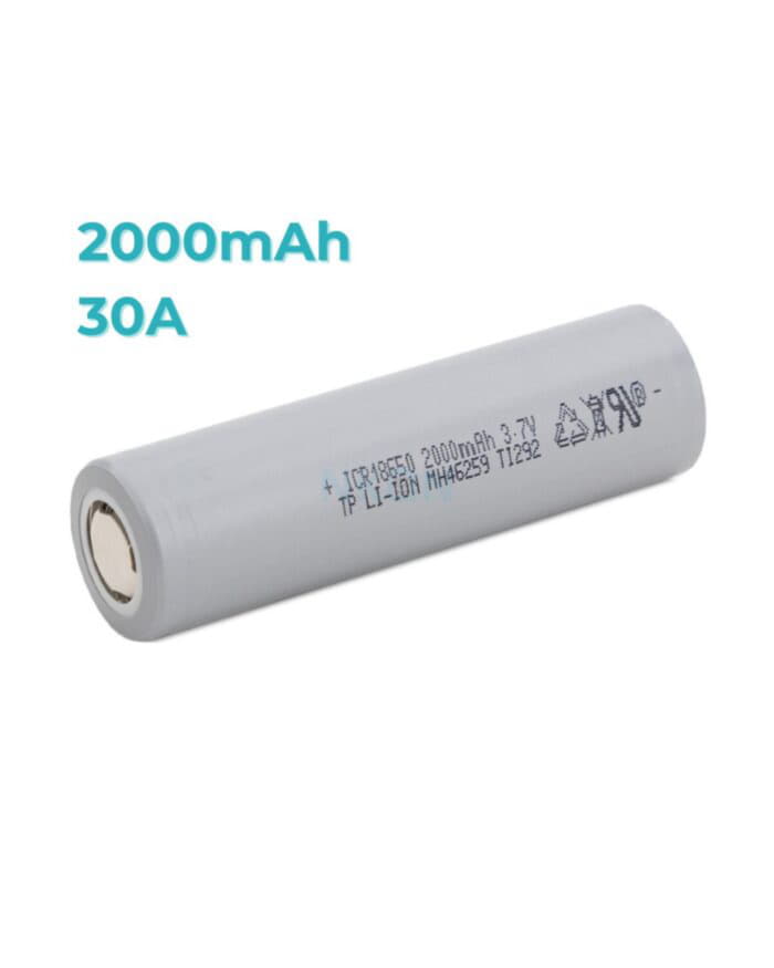 Акумулятор 18650 Tenpower ICR18650-20SG 2000mAh 30A 14mOm li-ion плоский плюс