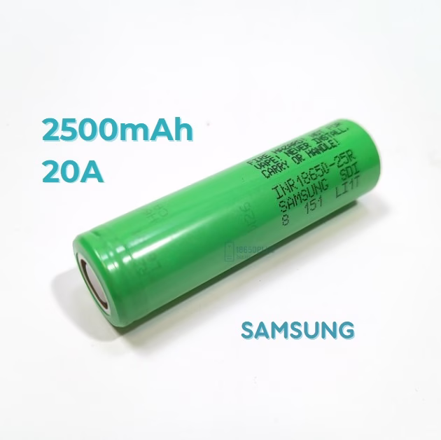 Акумулятор високострумовий 18650 Samsung INR 25R 2500 20A 12mOm