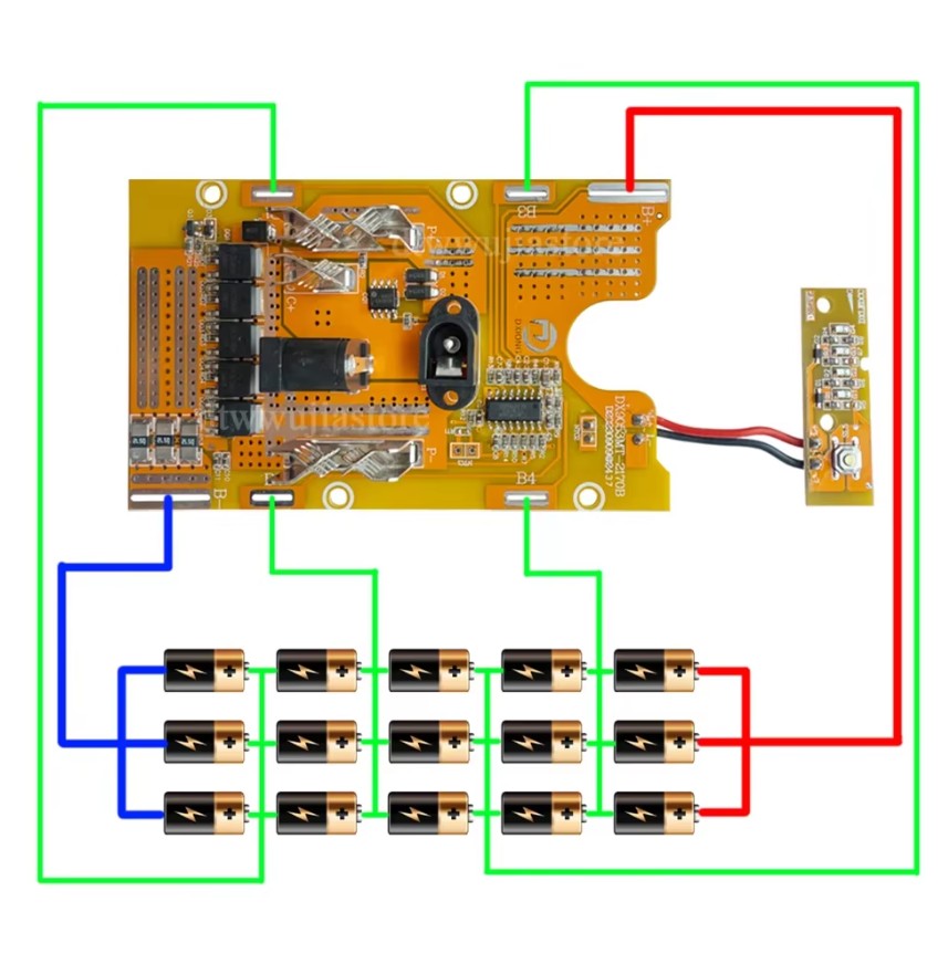 Корпус для акумулятора 21В Makita 5S3P на 15 21700 з BMS та LED-індикацією - Зображення 10