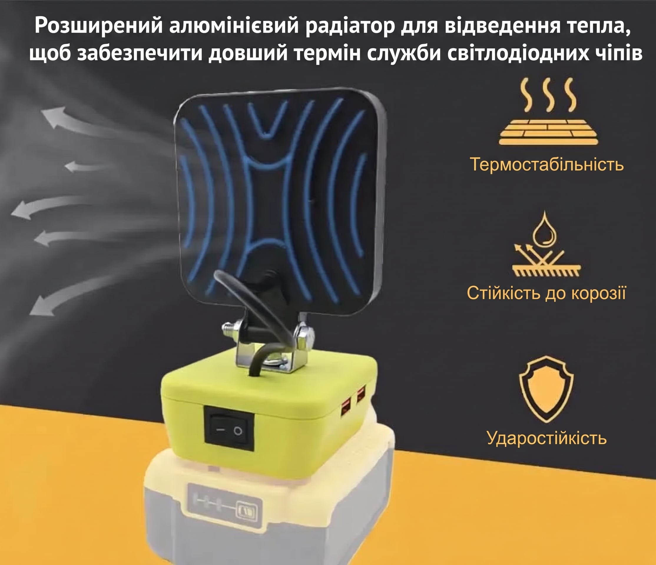 Акумуляторний LED прожектор для DeWalt 18V 48W - Зображення 3