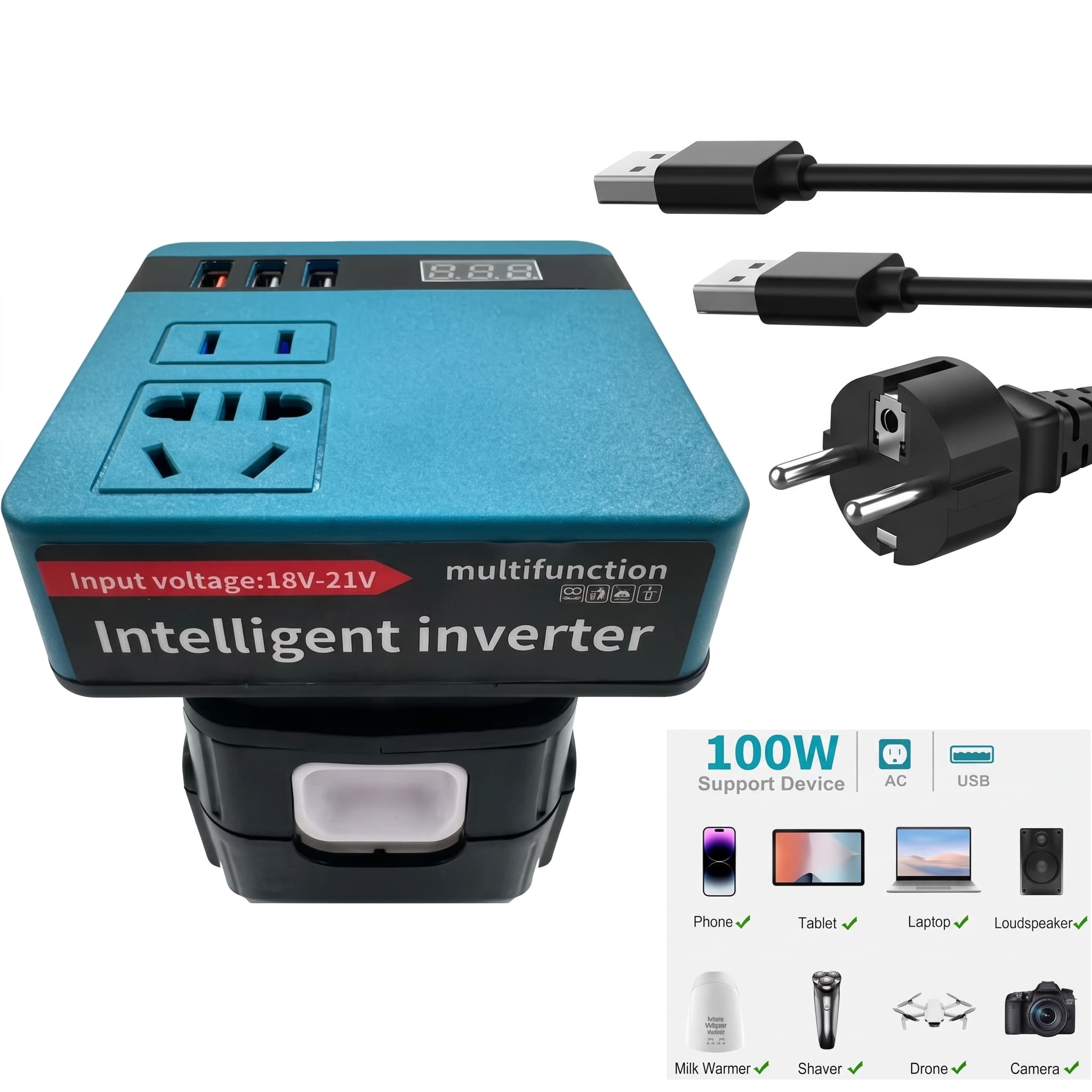 Інвертор для акумуляторів Makita 18v-220v під Макіта - Зображення 2